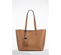 Luella Grey 'benny Weave' Tote & Canvas Pouch In Tan