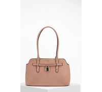 Luella Grey 'nora' Padlock Large Tote In Taupe Taupe One Size