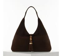 Luella Grey Pandora Large Suede Hobo BLACK