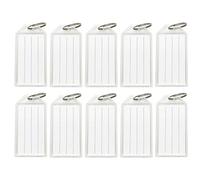 LuenHego 10 PCS Plastic Key Fobs with Labels and Key Rings, Semi Transparent, USB, ID Tags, Luggage Name Tags