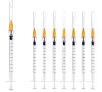 Luer lock 1ml Syringe with 25G 1inch Lab Supplies for Scientific Research, Industrial Dispensing or Liquid Measuring, 50Pack