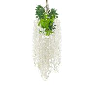 Luerbi Pack of 5 Hanging White Wisteria Garlands, 3.3 FT, Artificial Wisteria Garland, Hanging Artificial Flower Garland for Backdrop, Yard, Garden