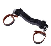 LUETRIXE Adjustable Scrotum Clamp for Men, PU Leather Testicle Restraint Shackle, BDSM SM CBT Bondage Sex Toy for Male Slave Training, Kneeling and Punishment Play (Black)