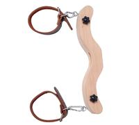 LUETRIXE Adjustable Scrotum Clamp for Men, PU Leather Testicle Restraint Shackle, BDSM SM CBT Bondage Sex Toy for Male Slave Training, Kneeling and Punishment Play (Wood Tone)