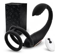 LUETRIXE Anal Vibrator Prostate Massager Sex Toy, Silicone Vibrating Butt Plug with 10 Modes, Cock Ring, Bullet Anal Beads Adult Toy for Men, Women and Couples