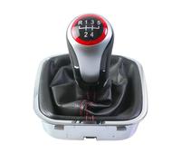 LUEVYM Gear Lever Cover for Polo 6r 6c Hatchback Sedan 2011-2019 Gear Shift Knob MT 5/6 Speed Level Change Knob with Gaiter Boot Cover(5 Speed)