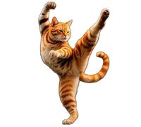 LUEVYM Kung Fu Cat Car Stickers Waterproof Vinyl Decals For Windows Bumper(10cm-Longest Side)