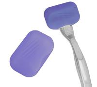 LUEXBOX 2 Pack Razor Silicone Covers, Portable Shaver Holder for Travel, Razor Cover Compatible with Venus Razor Travel Case, Blade Container Storage Shaver Holder (Purple)