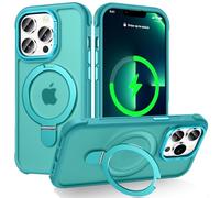 Lufanbis Designed for iPhone 13 Pro Case with Magnetic Stand, [Military Drop Protection][Great Grip Feeling] Matte Translucent Back Slim Shockproof Phone Cover for iPhone 13 Pro 6.1", Darkcyan