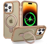 Lufan esigned for iPhone 14 Pro Max Case with Magnetic Stand, Bronze | Certified Drop Protection, Great Grip Feeling, Matte Translucent Back Slim Shockproof Phone Cover