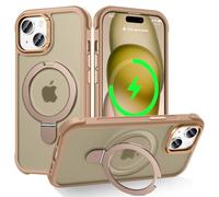 Lufanbis Designed for iPhone 15 Plus Case with Magnetic Stand, [Military Drop Protection][Great Grip Feeling] Matte Translucent Back Slim Shockproof Phone Cover for iPhone 15 Plus 6.7", Bronze