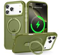 Lufan esigned for iPhone 17 Pro Case with Magnetic Stand, Green | Certified Drop Protection, Great Grip Feeling, Matte Translucent Back Slim Shockproof Phone Cover