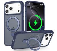 Lufan esigned for iPhone 17 Pro Max Case with Magnetic Stand, Blue | Certified Drop Protection, Great Grip Feeling, Matte Translucent Back Slim Shockproof Phone Cover