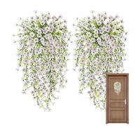 Lufaze Artificial Flowers | Silk Purple Home Decoration - 2-Piece Spring Decoration for Outdoors, for Kitchen, Bathroom, Office, Living Room, Farmhouse, Garden, Patio, Yard