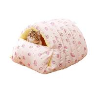 Lufaze Winter Bed for Cats - Warm Soft Sleeping Cave | Semi Enclosed Removable Cat Nest | For Small Dogs, Puppies and Kittens for Home, Outdoor, Travel, Indoor and Bedroom