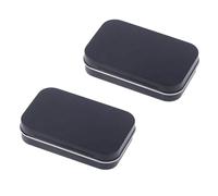 Lufdegim 2 Pcs Metal Rectangular Tin Box Mini Portable Storage Box Hinged Tins Tin Containers with Lid for Candies Jewelry Home Storage