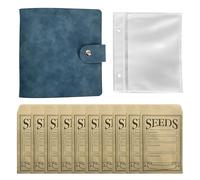 Lufdegim Seed Storage Envelopes, 25 Double-Sided Plastic Paper and 50 Seed Envelopes, Self-Adhesive Seed Bags for Garden Seeds, Seeds, Flower Seeds, Storage (Blue)