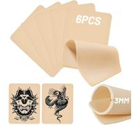 LUFEEMGA 6Pcs 15x20CM 3MM Blank Tattoo Practice Skin, A5 Blank Skin Double Sides Tattoo Skin Practice for Beginners and Artists