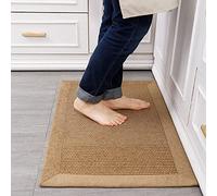 LUFEIJIASHI Large Kitchen Rugs and mats Non Slip Washable Kitchen Runner Rug Absorbent Farmhouse Style Kitchen Floor mats for in Front of Sink (Light Coffee, 20X70)…
