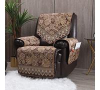 LUFEIJIASHI Recliner Chair Covers Non Slip Waterproof Large Recliner Covers for Leather Recliner,Electric Reclining Chair Covers for Living Room Dog Sofa Recliner Cover Furniture Protective Brown