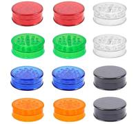 LUFEIS 12PCS Plastic Herb Grinders, 60mm Magnetic Shark Teeth Spice Grinder, Reuseable Raw Grinder, Portable Pocket Size Herb Grinder (6 Colours)