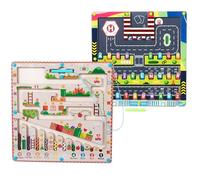 LUFEIS 2 in 1 Magnetic Color and Alphabet Maze Board, Double Sided Board Magnetic Letters Matching Board, Wooden Magnetic Board Kids, Montessori Educational Preschool Toys for Boys Girls Gifts