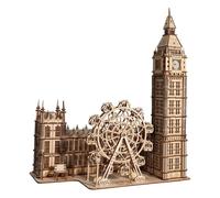 LUFEIS 3D Wooden Puzzle, Big Ben Model Building Kit with Real Clock, 306 Pieces 3D Jigsaw Puzzles for Teens & Adults, DIY Architecture Building Craft Kits for Wooden Crafts Enthusiasts
