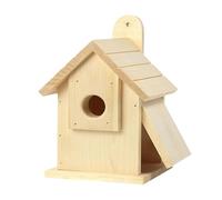 LUFEIS Bird House, Outdoor Hanging Birdhouse for Small Birds, Wooden Bird Nesting Box for Mockingbirds, Hummingbirds, Bluebird, Cardinals, Parrots, Blue Tits (15 x 15 x 23 cm)