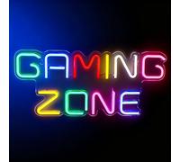 LUFEIS Gaming Zone Neon Sign, 32cm Colorful LED Gaming Neon Sign for Wall Decor, USB Powered Game Neon Light for Game Room, Bedroom, Man Cave, Gifts for Gamers, Non-Dimmable