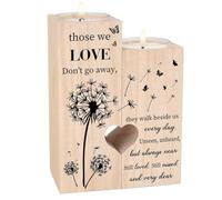 LUFEIS Heart-shaped Candlestick, Memorial Gift Candle Holders for Her, Bereavement Wooden Candle Holder for Loss of Her or Him, Sympathy Gift Memorial Candles (To My Wife or Husband)