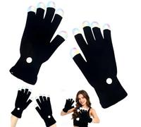 LUFEIS LED Flashing Rave Gloves, LED Gloves with 6 Lighting Modes, Finger Lighting Flashing Gloves for Rave Parties, Carnivals, Concerts, Live Shows, Music Festivals, Halloween (2 Pair)