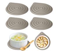 LUFEIS Microwave Plate Warmers, Pack of 4 Silicone Microwave Mats, Heat Resistant Microwave Trivet Mat for Warming Dinner Plates, Multi-purpose Non-slip Silicone Mats for Microwave, Oven, Hot Pot