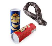 LUFEIS Potato Chip Snake, 2 Pieces Can Jump Spring Snake Toy, Novelty Snake Trick Toy Prank Props, Jokes in A Can Gag Gift, Funny Scary Snake Prank Toy for April Fool's Day, Halloween Party