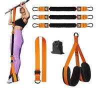 LUFEIS Pull Up Assistance Bands, Heavy Duty Resistance Band with 3 Resistance Level up to 225LBS, Adjustable Weight/Size with Feet/Knee Rest, Exercise Band for Strength Training, Workout Bands for Men