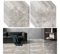 LUFEIS Self Adhesive Floor Tiles, 20 Pack 30 x 30cm Peel and Stick Marble Effect Vinyl Floor Tiles, Waterproof Marble Tile Stickers for Bathroom Kitchen Living Room, 2mm Thickness