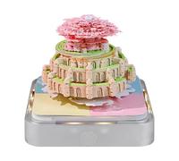 LUFEIS Time Piece Calendar 2026, 3D Sky Castle Tear off Calendars, 2026 Desk Calendar Memo Pad with Led Lights, DIY Paper Carving 3D Paper Sculpture Calendars for Office Desktop Decoration