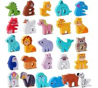 LUFEIS Wooden Alphabet Puzzle, 52 Pieces Animal Shape Letters Matching Game, ABC Puzzles with Animal Chart and Storage Bag, Preschool Learning Toys for Kids