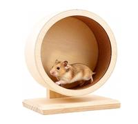 LUFEIS Wooden Hamster Wheel, Silent Hamster Wheel for Rest and Exercise, Non-Slip Small Pets Exercise Wheel for Syrian Hamsters, Gerbils, Dwarf (Ø 15 cm)
