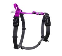 LufeLux Non Restrictive No-Pull Dog Harness, Neck Buckle Desgin, Easy Walk Freedom Harness Keep Balance, Six Points Adjustment, for Medium Dog Chest(21-30 inches) Purple/Black