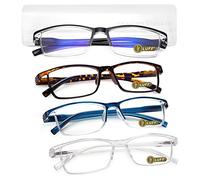 LUFF 4Pcs Anti-Blue-ray Reading Glasses Portable Ultra-Light Readers(2.0X)