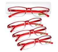 LUFF 4Pcs Anti-Blue-ray Reading Glasses Portable Ultra-Light Readers(3.5X)