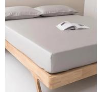 Luff Bamboo Silk Deep Fitted Sheet - Ultra-Soft, Cozy, and Breathable - Sustainable, Antibacterial, and Vegan-Friendly Luxury Bedding (Light Grey, Single)