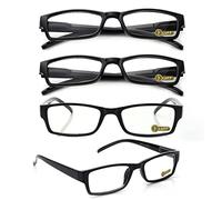 LUFF Blue Light Reading Glasses - 4PACK Clear Computer Gaming Optics Glasses for Women Men Reduce Eyestrain Lightweight Spring Hinge Readers