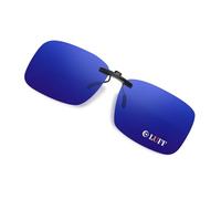 LUFF Clip On Sunglasses Polarised Fixed Over Prescription Glasses for Men Women - UV400 Anti Glare for Driving,Fishing,Hiking & Cycling - Ultra Lightweight 4g,Size-Specific Fit (3 Sizes) Blue 60*47mm