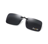 LUFF Clip On Sunglasses Polarised Over Prescription Glasses for Men Women - 4g Ultra-Lightweight, Secure Snap-On Fit, HD Anti-Glare UV400 Protection for Driving Fishing Black 58 * 37mm