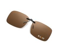 LUFF Clip On Sunglasses Polarised Over Prescription Glasses for Men Women - 4g Ultra-Lightweight, Secure Snap-On Fit, HD Anti-Glare UV400 Protection for Driving Fishing Brown 60 * 47mm