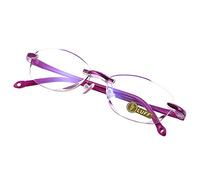 LUFF Fashion Rimless Reading Glasses,Diamond Cut Edge Reders for Men Women