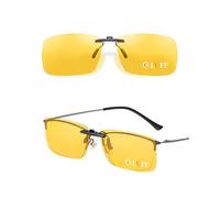 LUFF Night Driving Glasses Clip On | Polarized Anti Glare Night Vision for Men & Women | Over Prescription Glasses to Reduce Headlight Glare and Brighten Vision Yellow 60 * 47mm