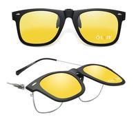 LUFF Polarization Clip-On Sunglasses Unisex-Elegant&Comfortable Clips Flip up Myopic Sunglasses for Outdoor/Driving/Fishing (Night Vision Glasses)