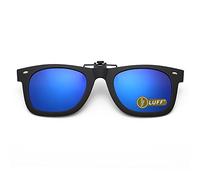 LUFF Polarization Clip-On Sunglasses Unisex-Elegant&Comfortable Clips Flip up Myopic Sunglasses for Outdoor/Driving/Fishing (Dark Blue)